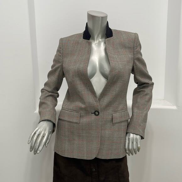 Stella McCartney Plaid Wool Stand Collar Blazer Size EU 40 - Picture 1 of 14